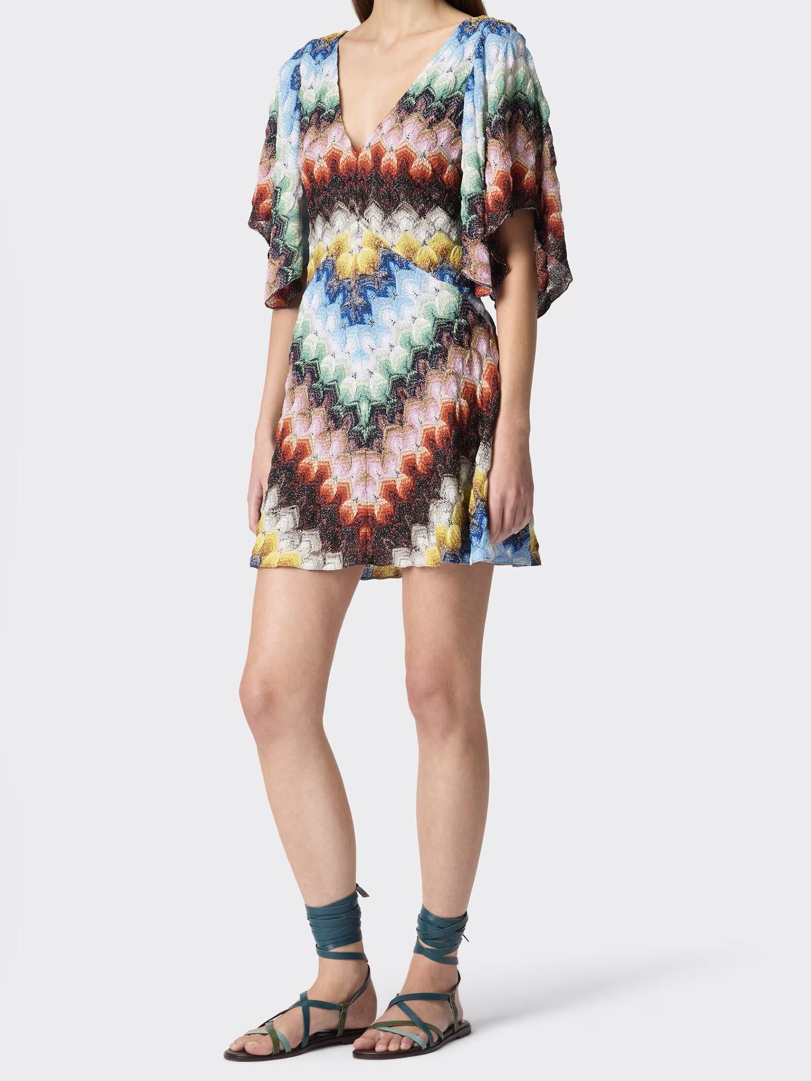 Abito corto con scollo a V DS26SG44BR015J SMSNV MISSONI 