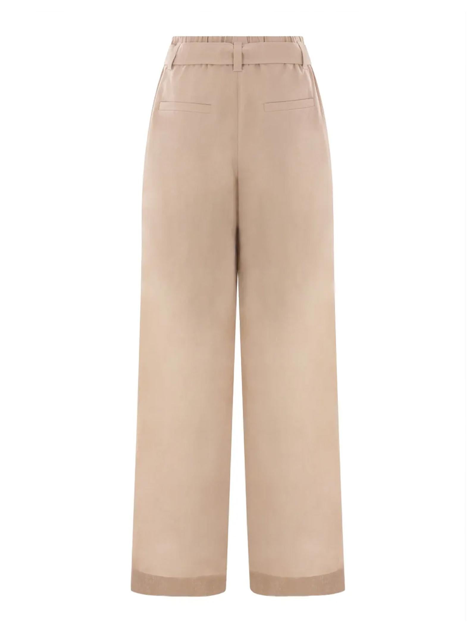 Pantaloni in organza di cotone con cintura MH911P8862 C8690 BRUNELLO CUCINELLI 