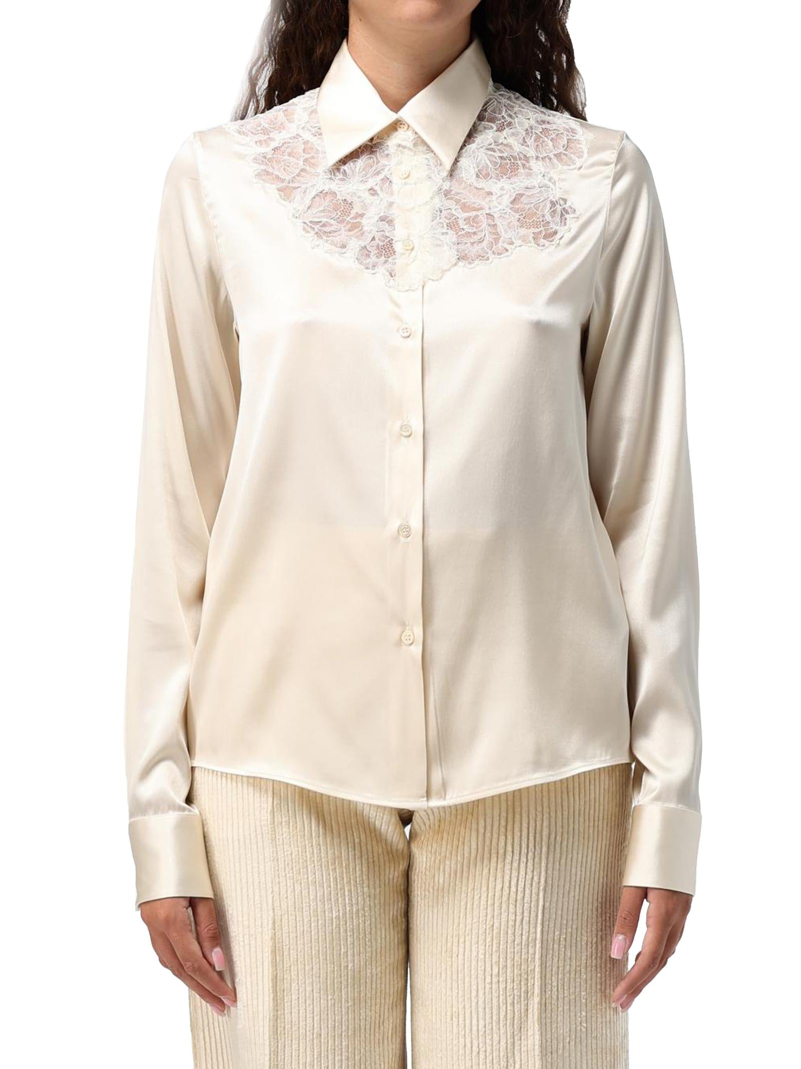 Camicia in raso D454K605TBW 10602 ERMANNO SCERVINO 
