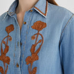 Camicia denim con ricamo a fiori D462K318TZD 94037 ERMANNO SCERVINO 