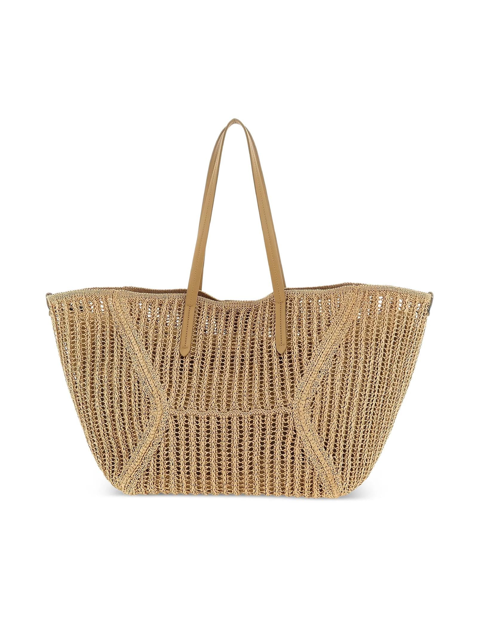 Borsa tote in rafia Duo MB97D2571 C802 BRUNELLO CUCINELLI 