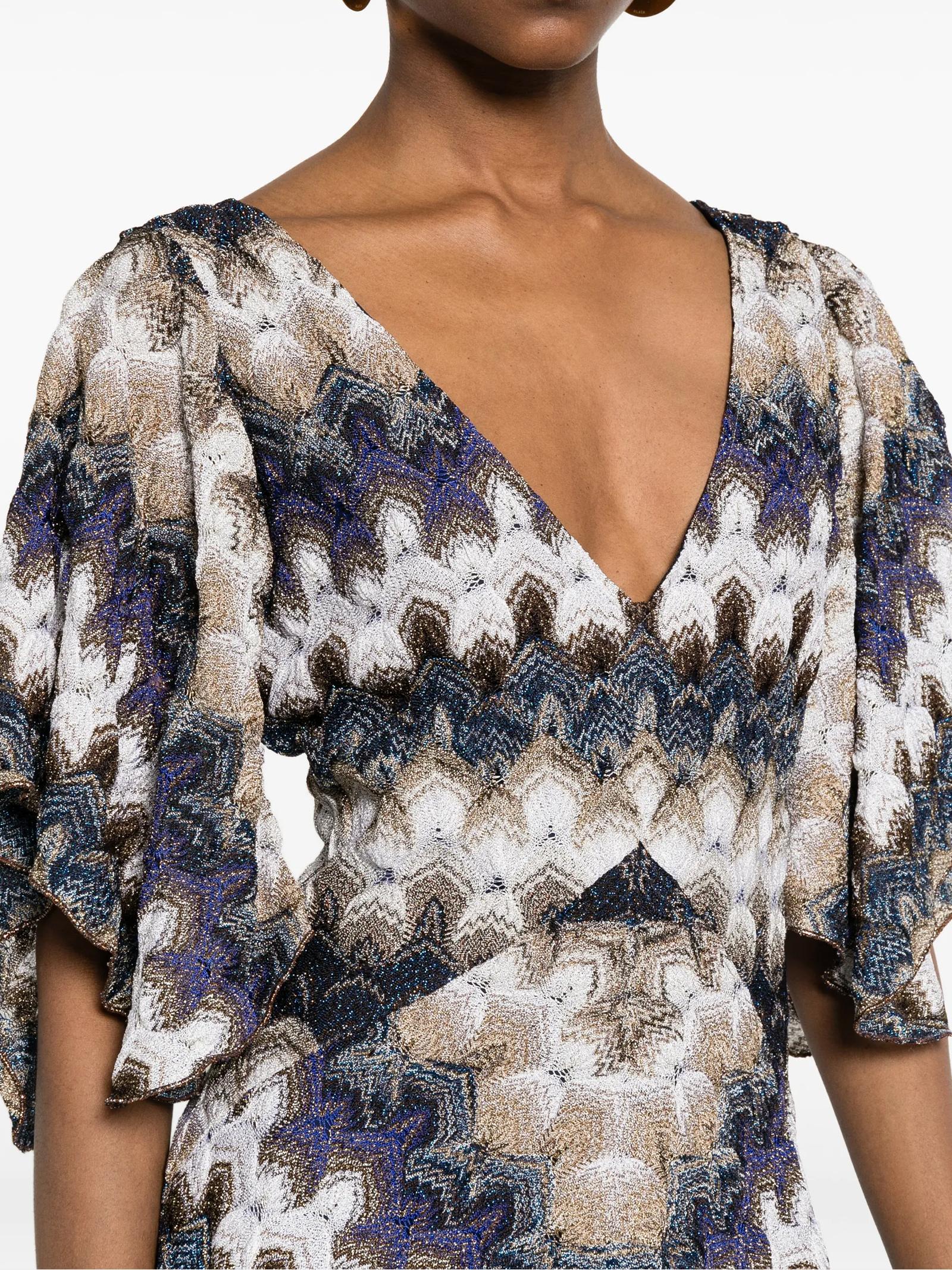 Abito corto con scollo a V DS26SG44BR015J S72RA MISSONI 