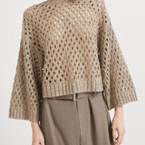 Maglia girocollo traforata MEA338200 C9545 BRUNELLO CUCINELLI 