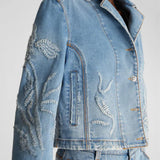 Giacca denim ricamata