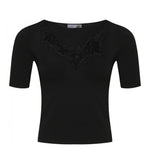 Top con finiture in pizzo D474M300SQW 95708 ERMANNO SCERVINO 