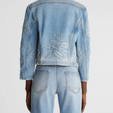 Giacca denim ricamata
