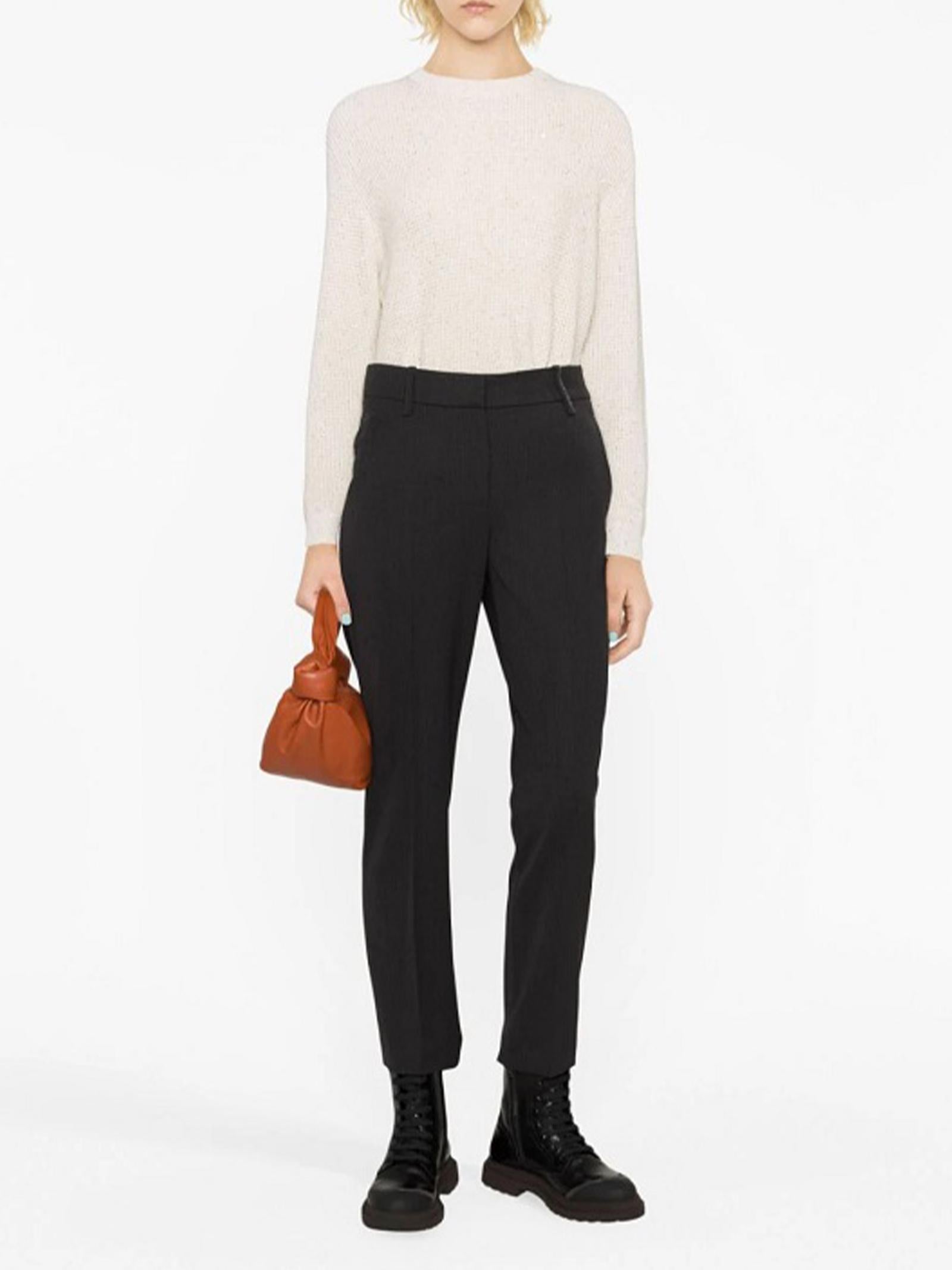 Pantaloni cropped MB526P8397 C001 BRUNELLO CUCINELLI 