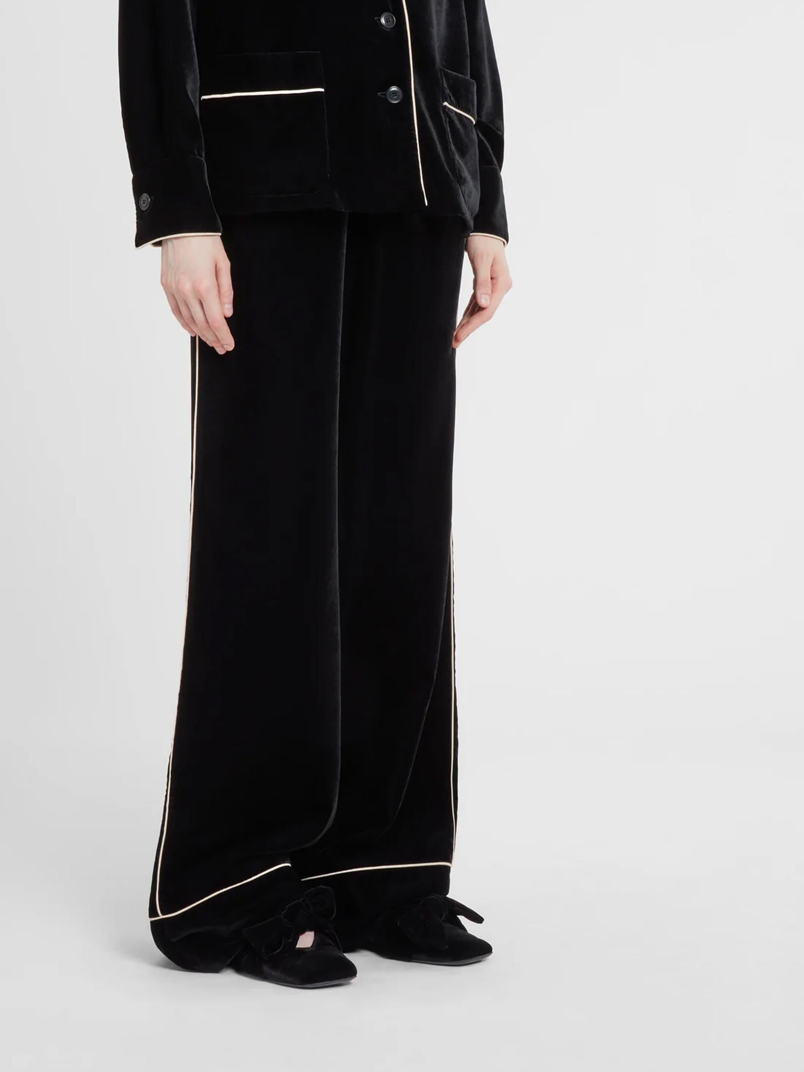 Pantalone palazzo in velluto D472P701QVJ 95708 ERMANNO SCERVINO 