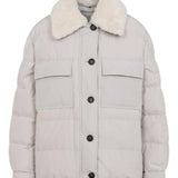 Piumino con collo in shearling MG5017688 C7958 BRUNELLO CUCINELLI 