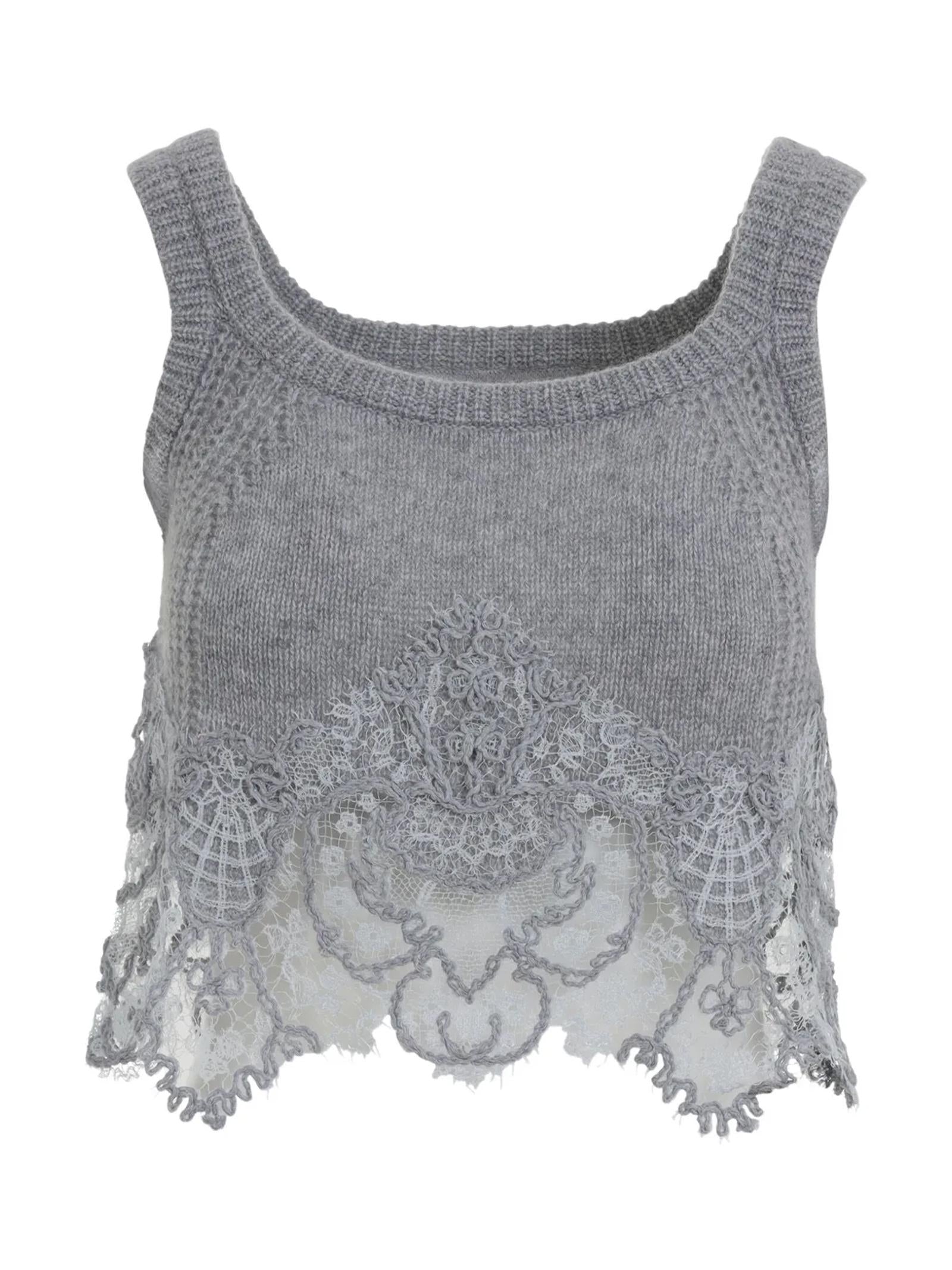 Top cashmere con pizzo D475L305APKFX M2921 ERMANNO SCERVINO 