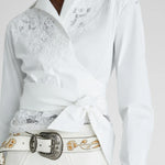 Camicia in pizzo a corda D462K304GCX 10601 ERMANNO SCERVINO 