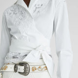 Camicia in pizzo a corda D462K304GCX 10601 ERMANNO SCERVINO 