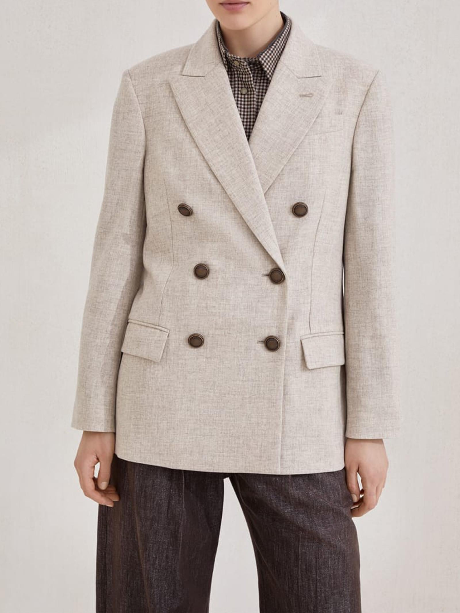 Giacca in flanella twill MB1627054 C012 BRUNELLO CUCINELLI 