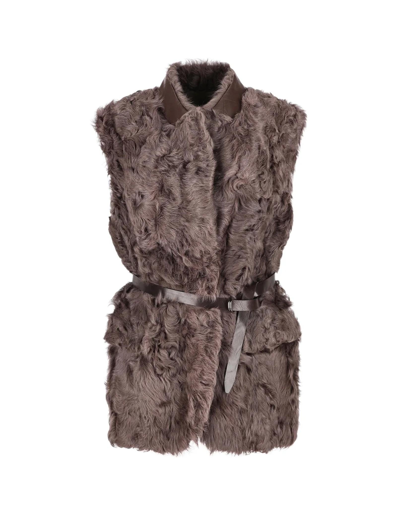 Gilet in shearling MPCHK7498 C4408 BRUNELLO CUCINELLI 