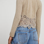 Cardigan cropped in cashmere e pizzo D475N314APPYU M1507 ERMANNO SCERVINO 