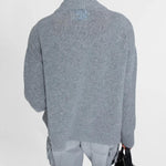 Cardigan scollo a V in cashmere con pizzo D475N304APKFX M2921 ERMANNO SCERVINO 