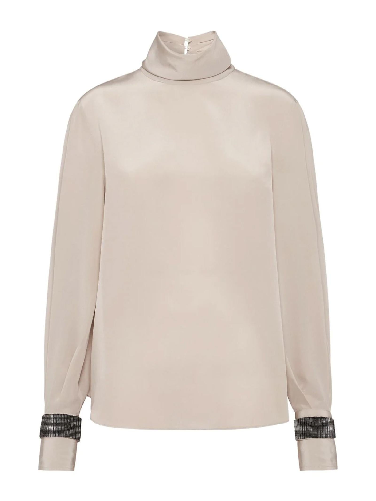 T-shirt collo alto in seta MB993EK714 C8561 BRUNELLO CUCINELLI 