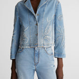 Giacca denim ricamata