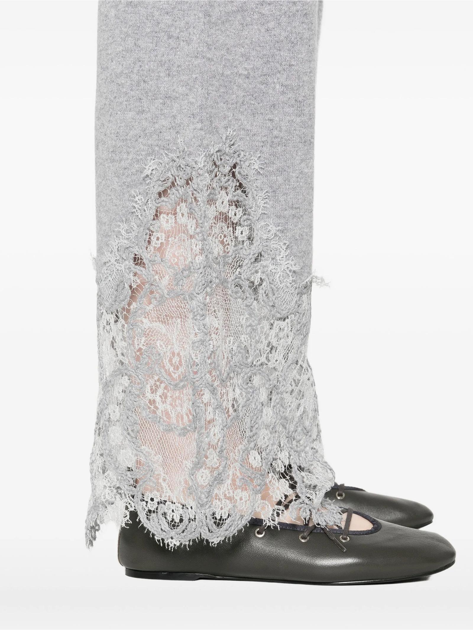 Pantaloni palazzo in cashmere con pizzo D475P304APPYU M2921 ERMANNO SCERVINO 