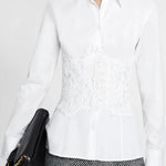 Camicia in popeline di cotone D472K363BQP 10601 ERMANNO SCERVINO 