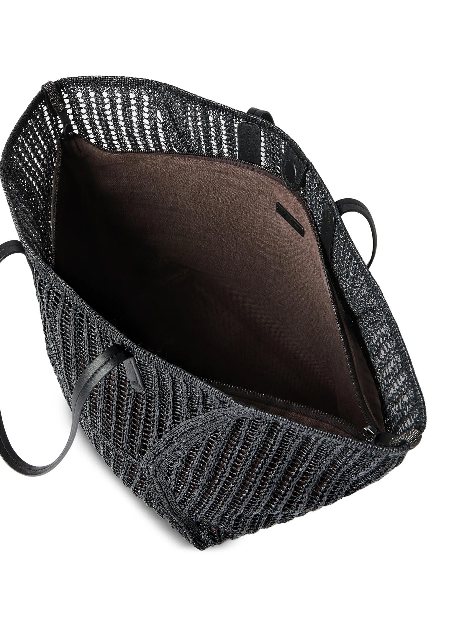 Borsa tote in rafia Duo MB97D2571 C101 BRUNELLO CUCINELLI 