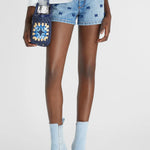 Shorts denim con ricamo D467P324RCFKV 94037 ERMANNO SCERVINO 