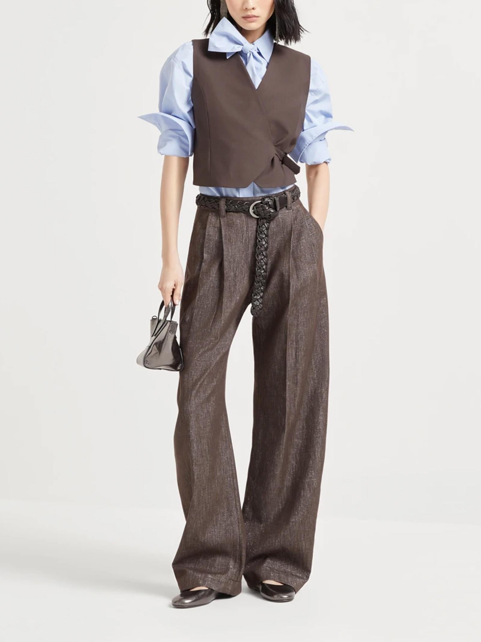 Pantaloni in denim con profilo lurex MB148P4022 C003 BRUNELLO CUCINELLI 