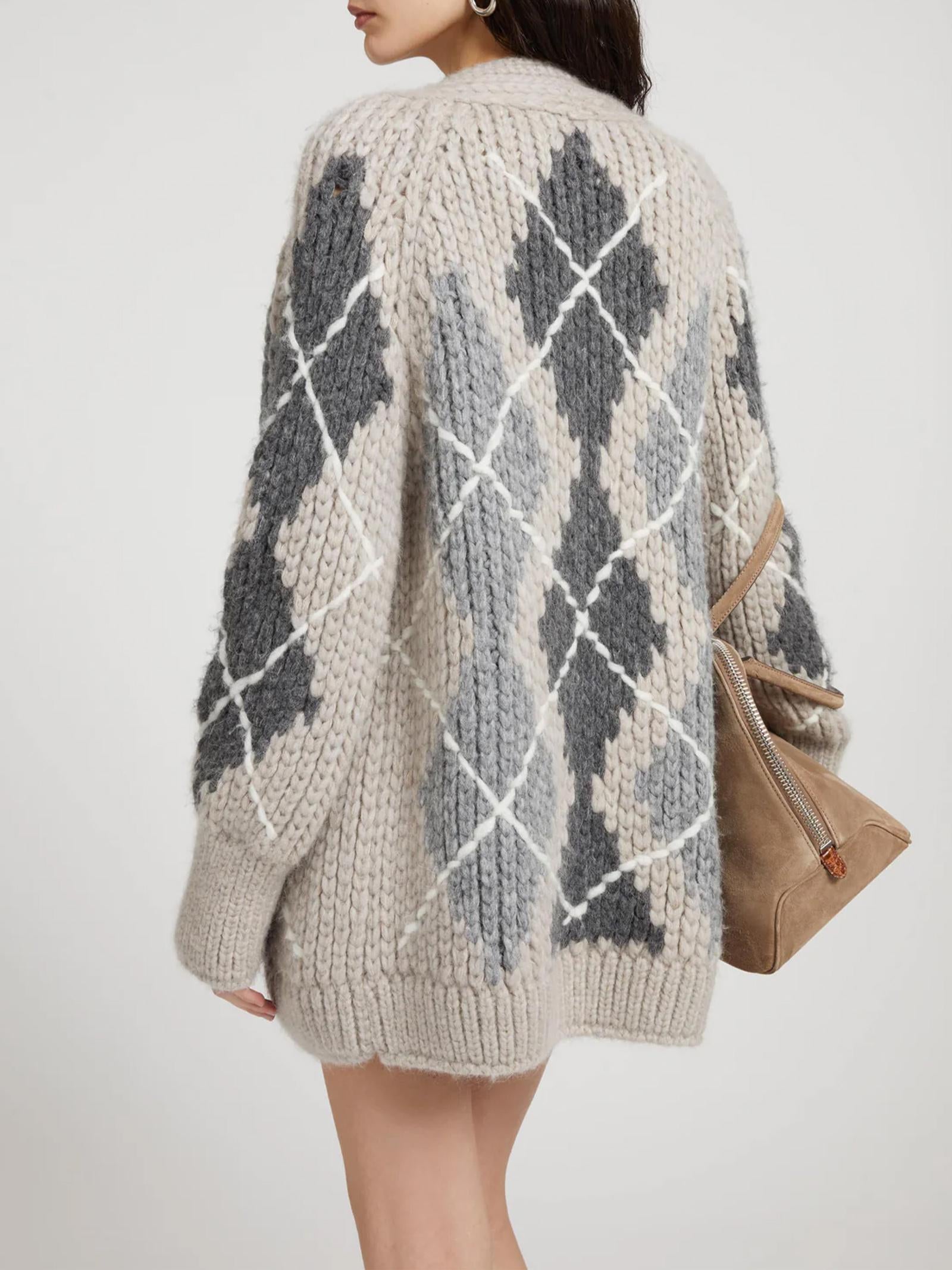 Cardigan misto alpaca, mohair e cashmere D475N318RUIU D4722 ERMANNO SCERVINO 