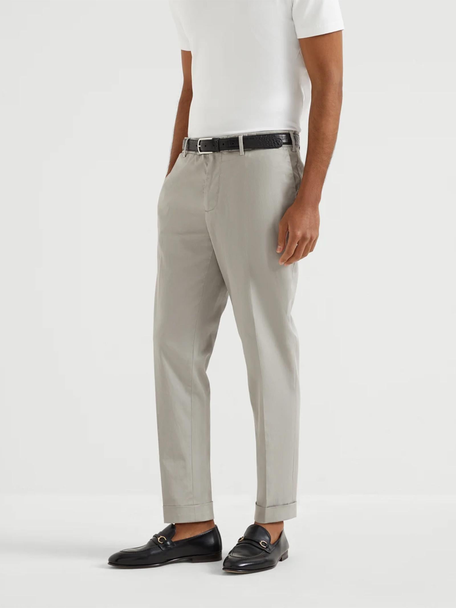 Pantalone in gabardina di cotone M289LI1770 C6018 BRUNELLO CUCINELLI 