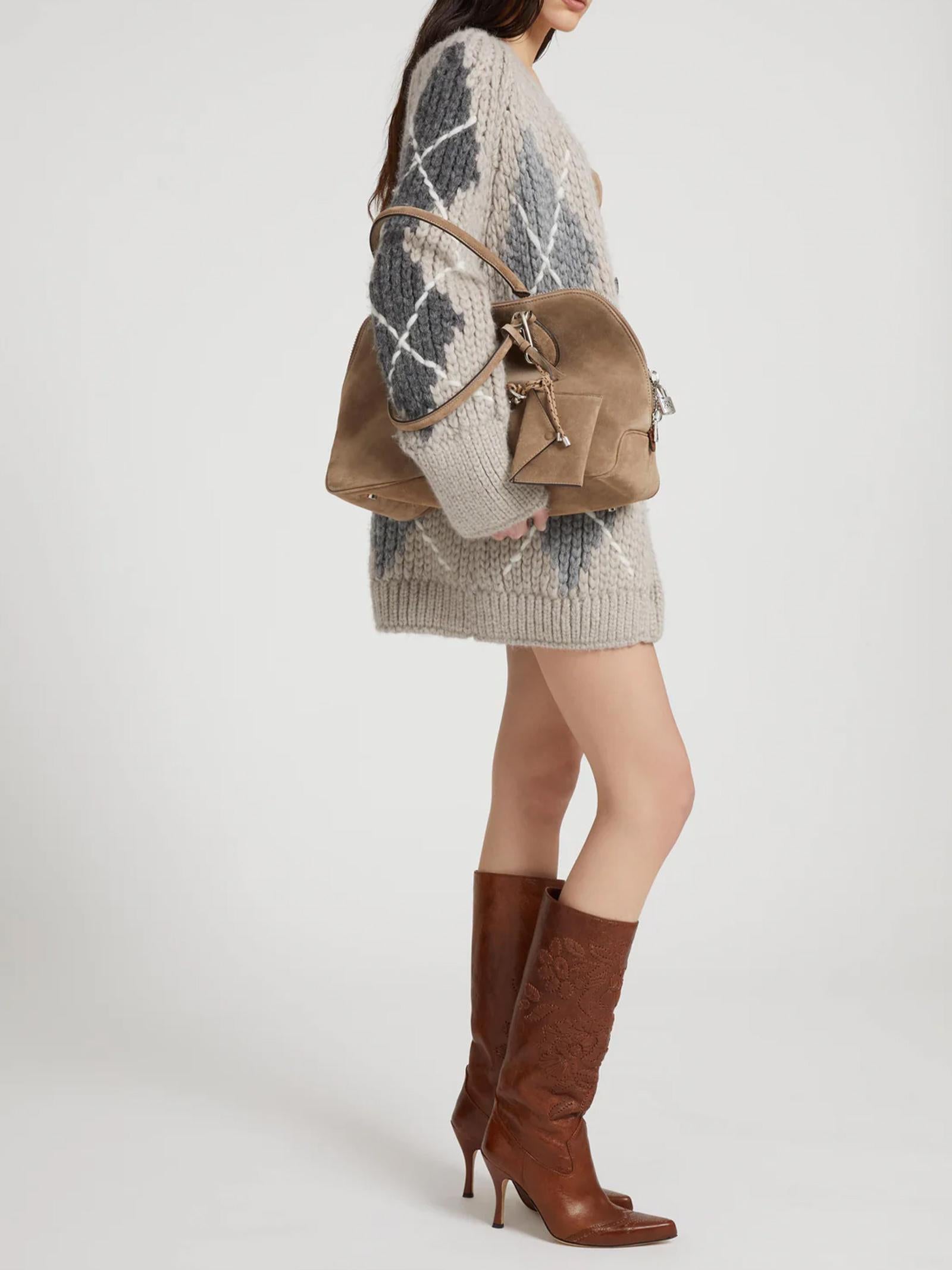 Cardigan misto alpaca, mohair e cashmere D475N318RUIU D4722 ERMANNO SCERVINO 