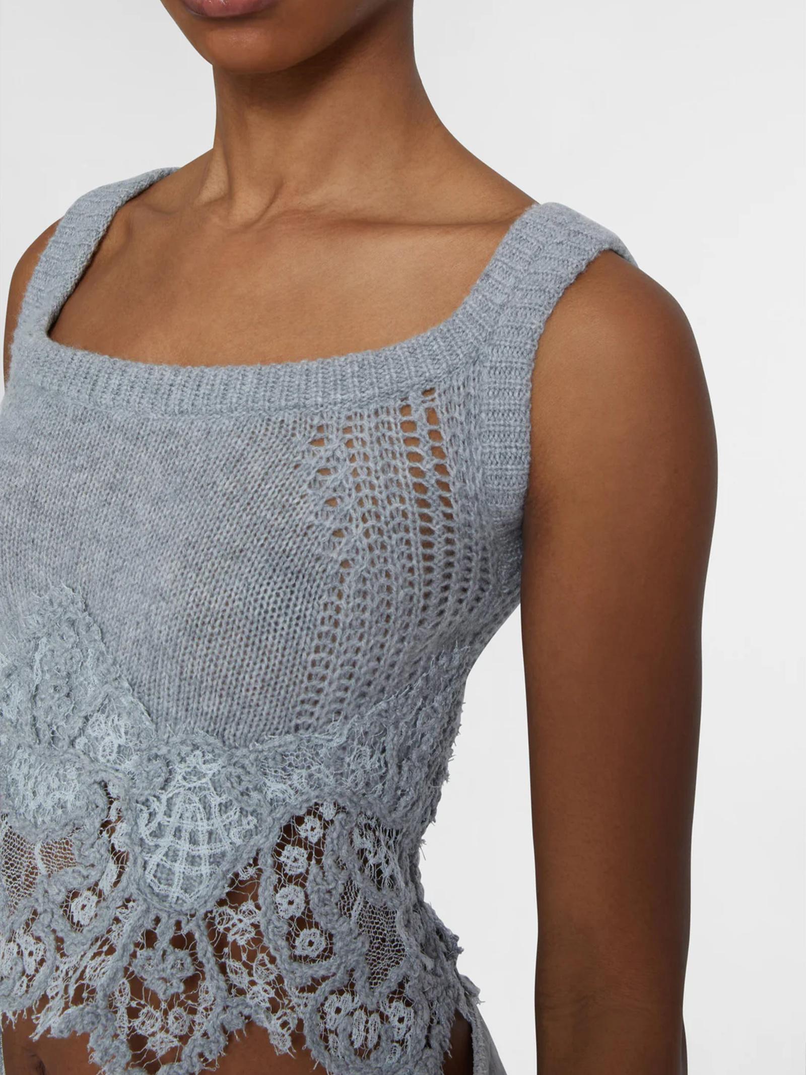 Top cashmere con pizzo D475L305APKFX M2921 ERMANNO SCERVINO 