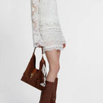 Minigonna in pizzo e georgette D472O332EOI 10602 ERMANNO SCERVINO 