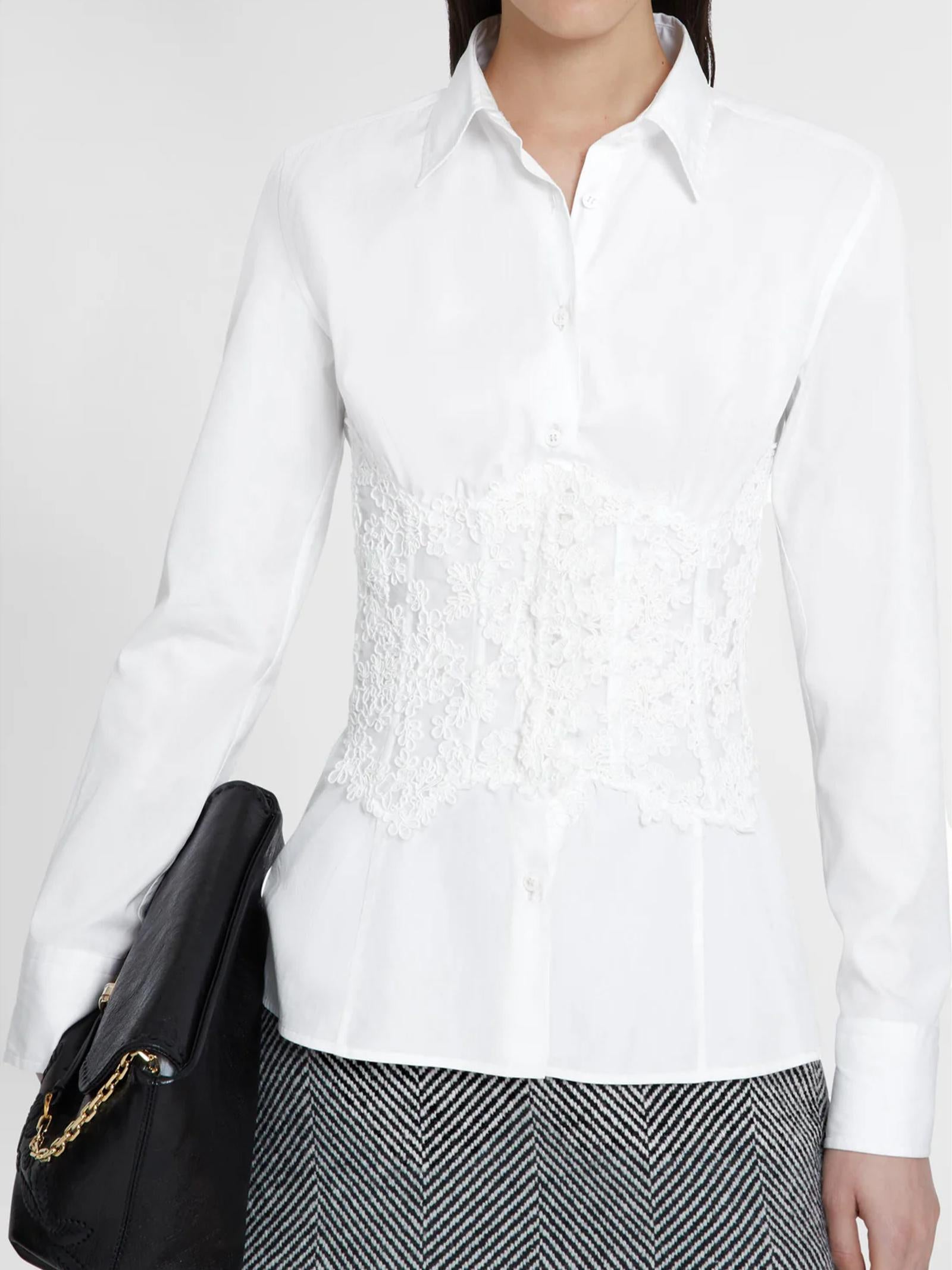 Camicia in popeline di cotone D472K363BQP 10601 ERMANNO SCERVINO 