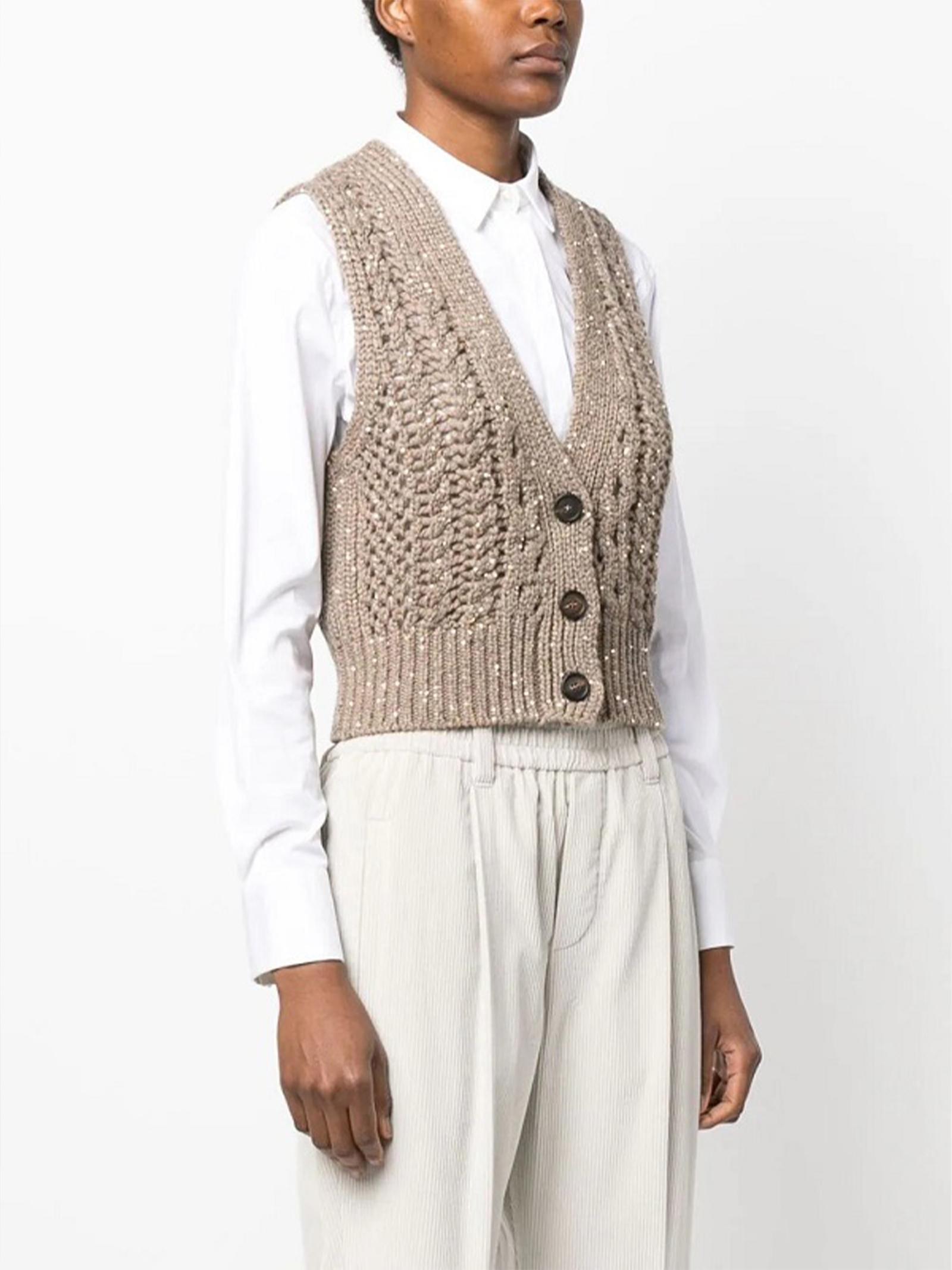 Gilet in cashmere MPA361116 CSD65 BRUNELLO CUCINELLI 