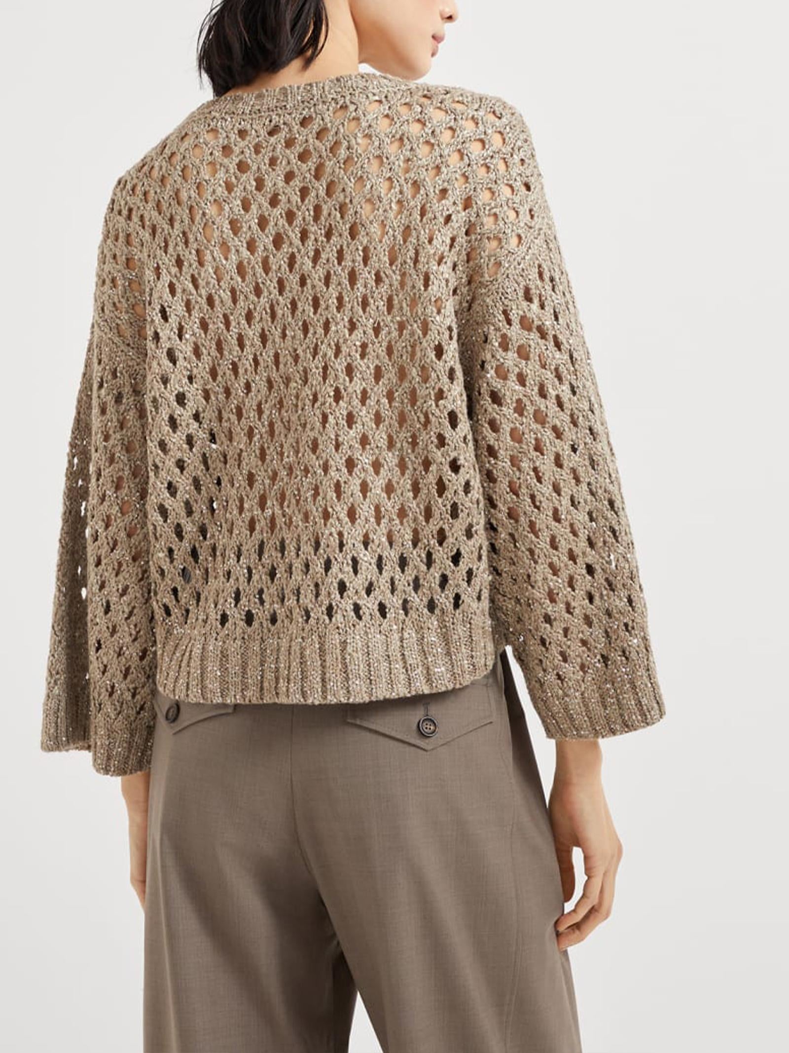 Maglia girocollo traforata MEA338200 C9545 BRUNELLO CUCINELLI 