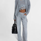 Top cashmere con pizzo D475L305APKFX M2921 ERMANNO SCERVINO 