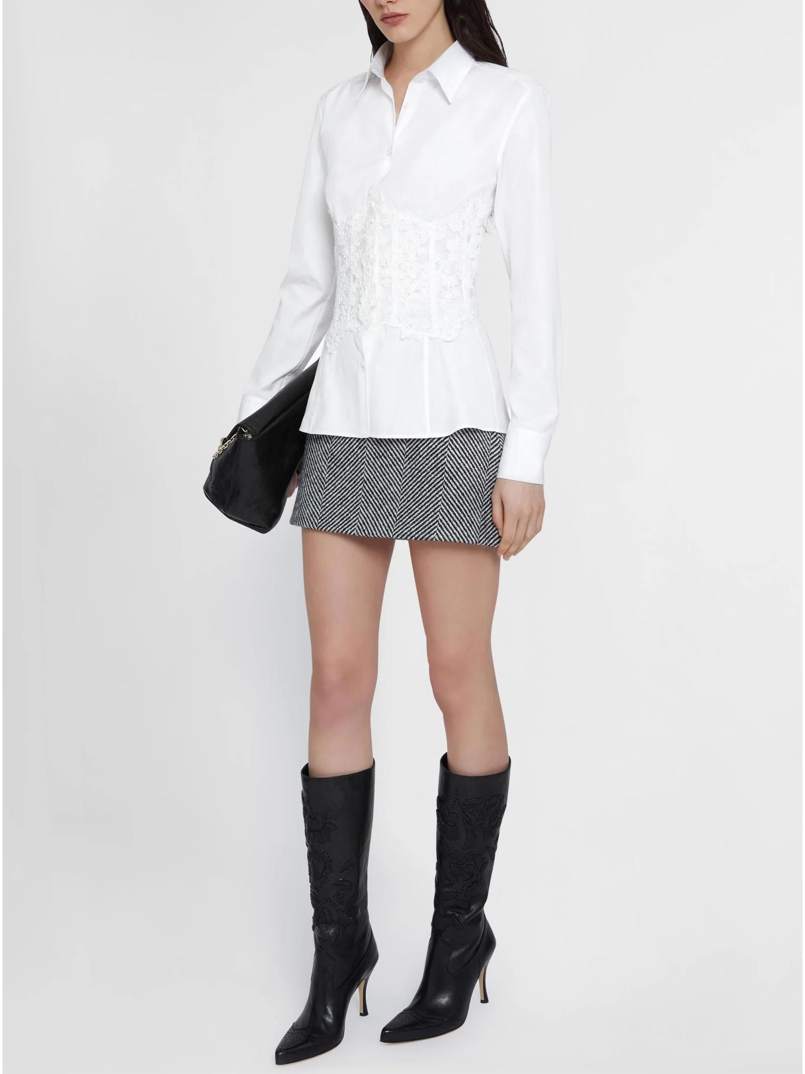 Camicia in popeline di cotone D472K363BQP 10601 ERMANNO SCERVINO 