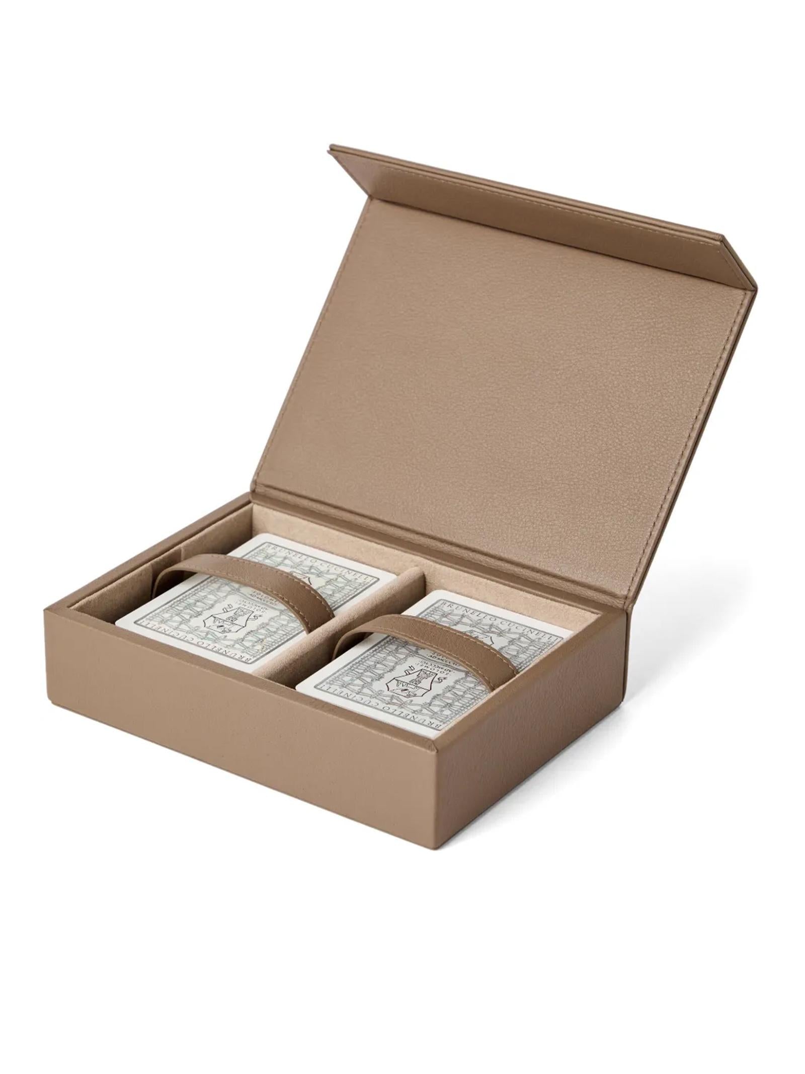 Set di carte da gioco con cofanetto in pelle MLZSECGAM3 C5859 BRUNELLO CUCINELLI 