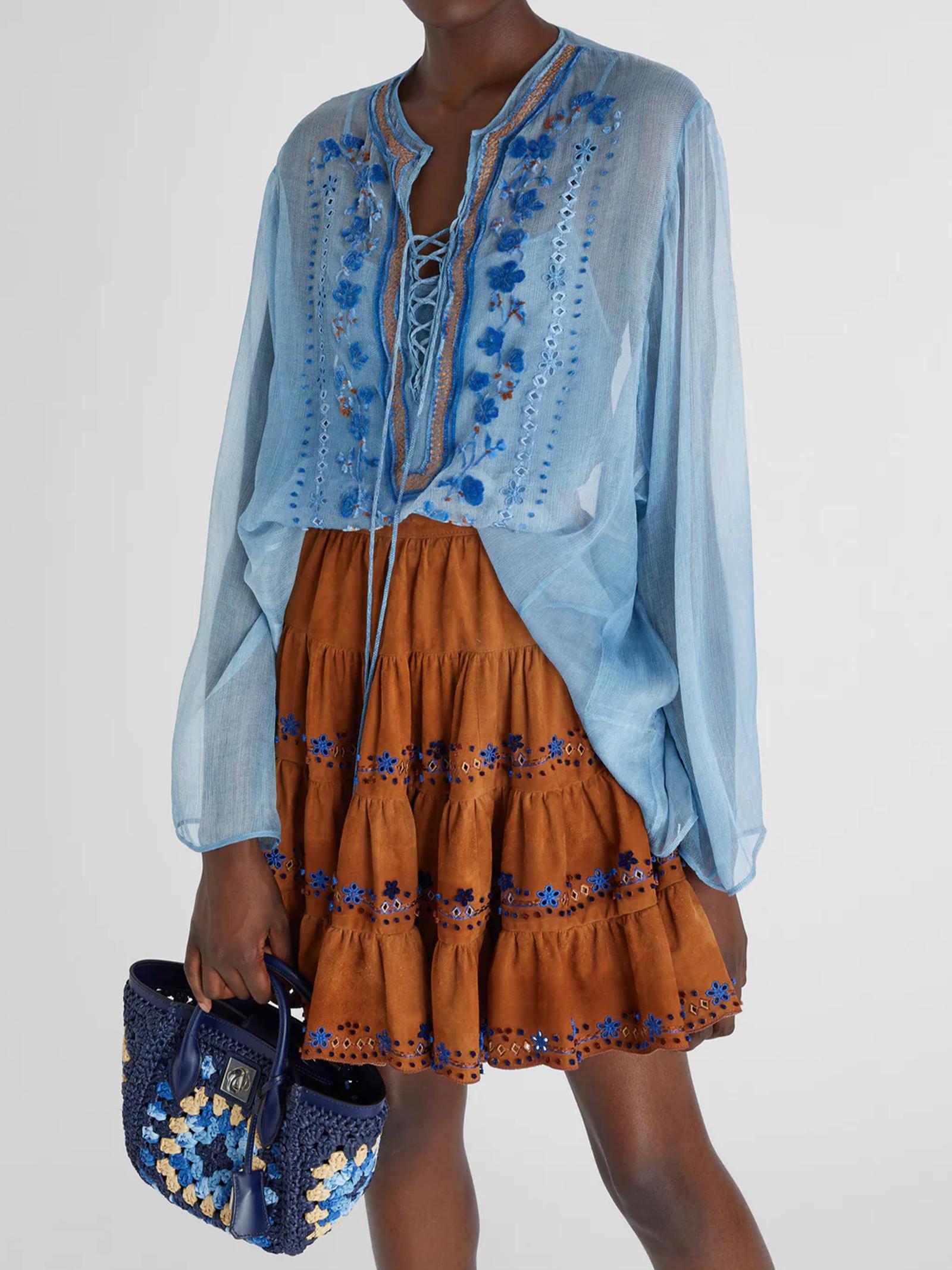 Kaftano corto con ricamo D462K406CSFWB S4217 ERMANNO SCERVINO 