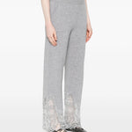 Pantaloni palazzo in cashmere con pizzo D475P304APPYU M2921 ERMANNO SCERVINO 