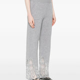 Pantaloni palazzo in cashmere con pizzo D475P304APPYU M2921 ERMANNO SCERVINO 