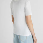 T-shirt con ruches e scollo a V D462L353DUX 10601 ERMANNO SCERVINO 