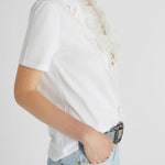 T-shirt con ruches e scollo a V D462L353DUX 10601 ERMANNO SCERVINO 