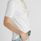 T-shirt con ruches e scollo a V D462L353DUX 10601 ERMANNO SCERVINO 