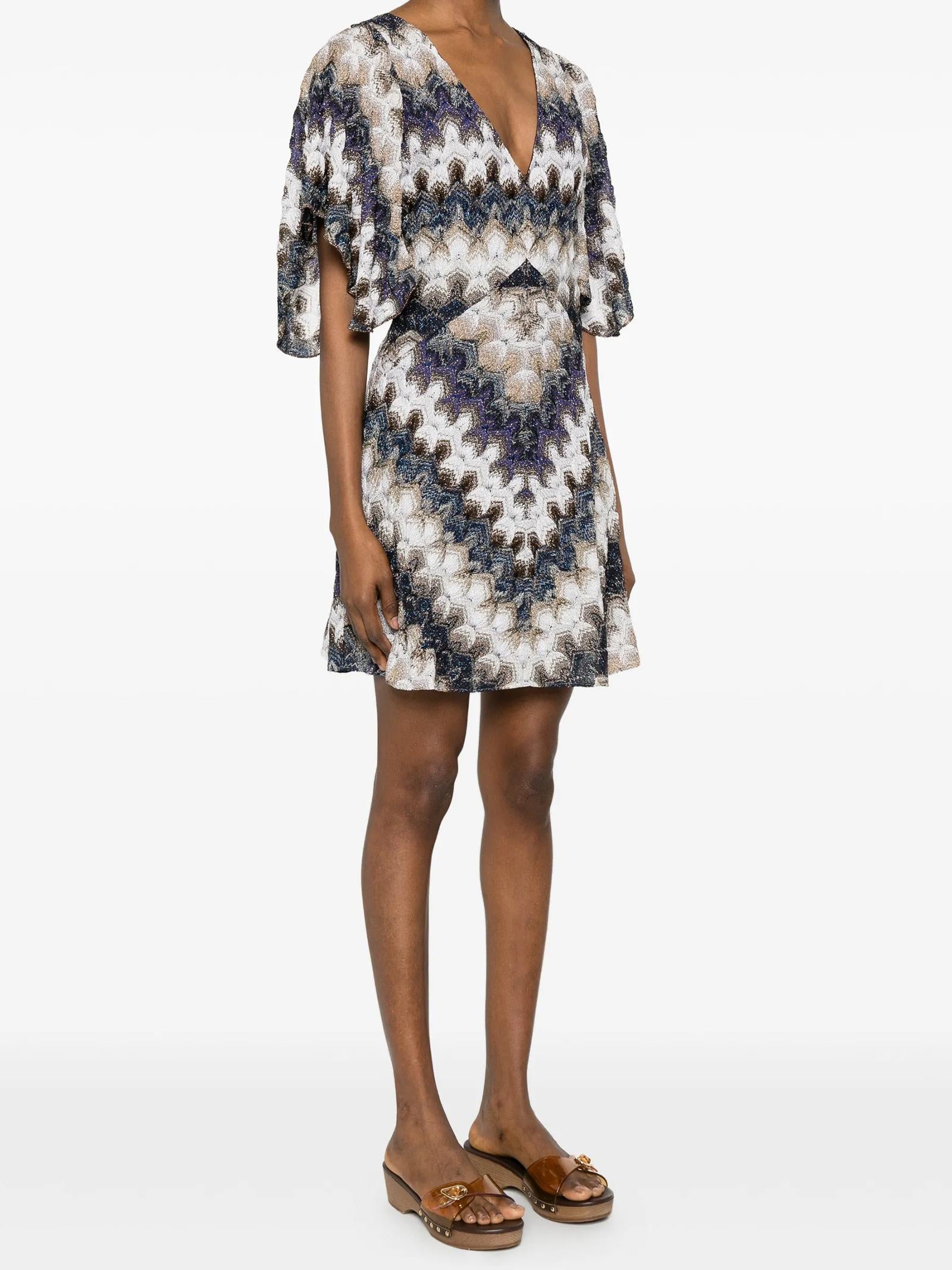 Abito corto con scollo a V DS26SG44BR015J S72RA MISSONI 
