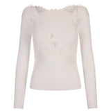 Maglione con inserti in pizzo