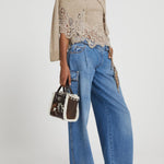 Cardigan cropped in cashmere e pizzo D475N314APPYU M1507 ERMANNO SCERVINO 