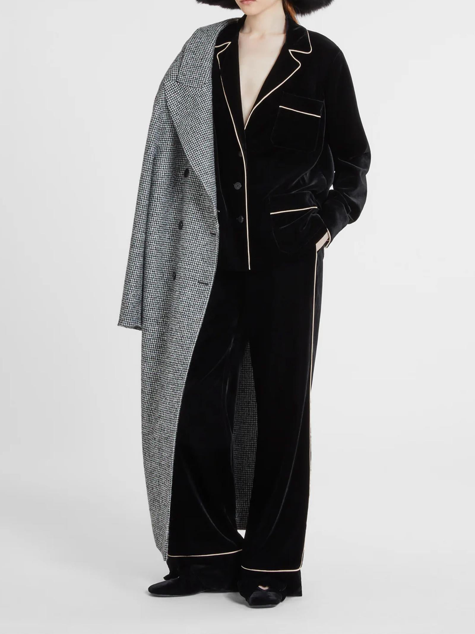 Pantalone palazzo in velluto D472P701QVJ 95708 ERMANNO SCERVINO 