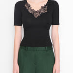 Top con finiture in pizzo D474M300SQW 95708 ERMANNO SCERVINO 