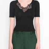 Top con finiture in pizzo D474M300SQW 95708 ERMANNO SCERVINO 